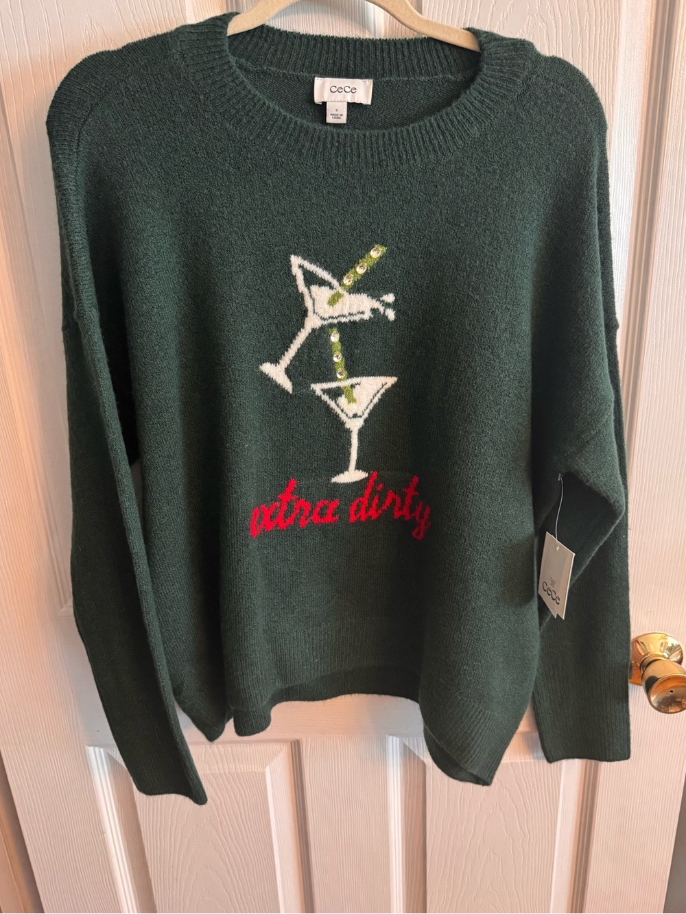 Cece Extra Dirty Dirty Martini Sweater Size Small